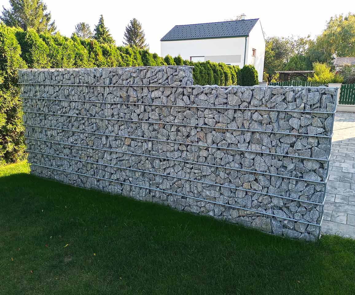 gabion ako deliaca stena v záhrade